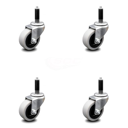 Service Caster 2 Inch Thermoplastic Rubber Wheel 7/8 Inch Expanding Stem Caster SCC, 4PK SCC-EX05S210-TPRS-78-4